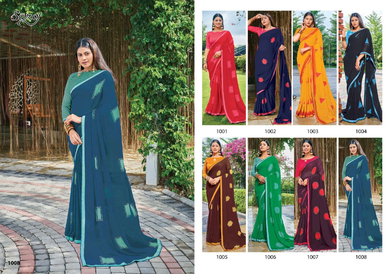 Saroj Nagme Fancy Ethnic Wear Designer Georgette Saree Collection